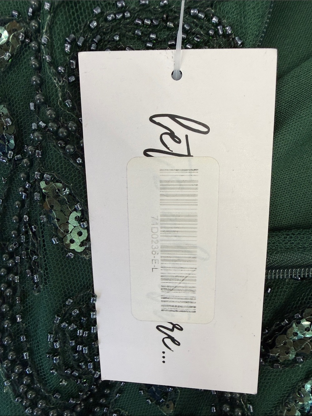 🪩NWT Embellished Emerald Green Fringe Slip Dress - Picture 5 of 5